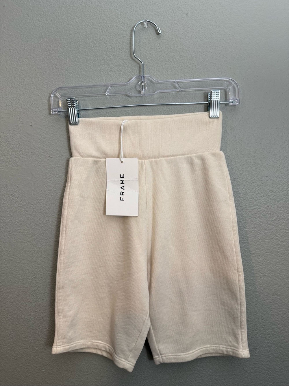 Frame High-Rise Cream Bike Shorts